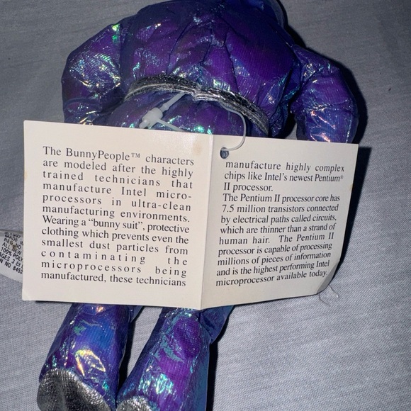 Intel Inside Space Man Bunny People Plush Beanie Blue Metallic Pentium II 90s - Picture 6 of 8